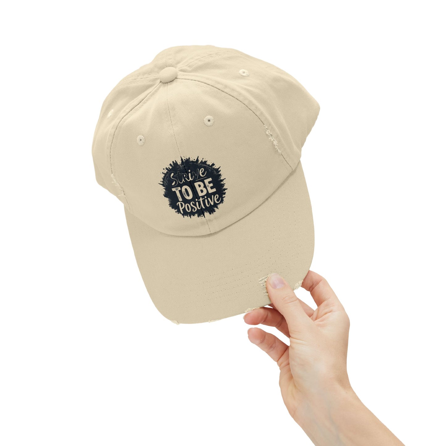 Strive To Be Positive Unisex Distressed Cap
