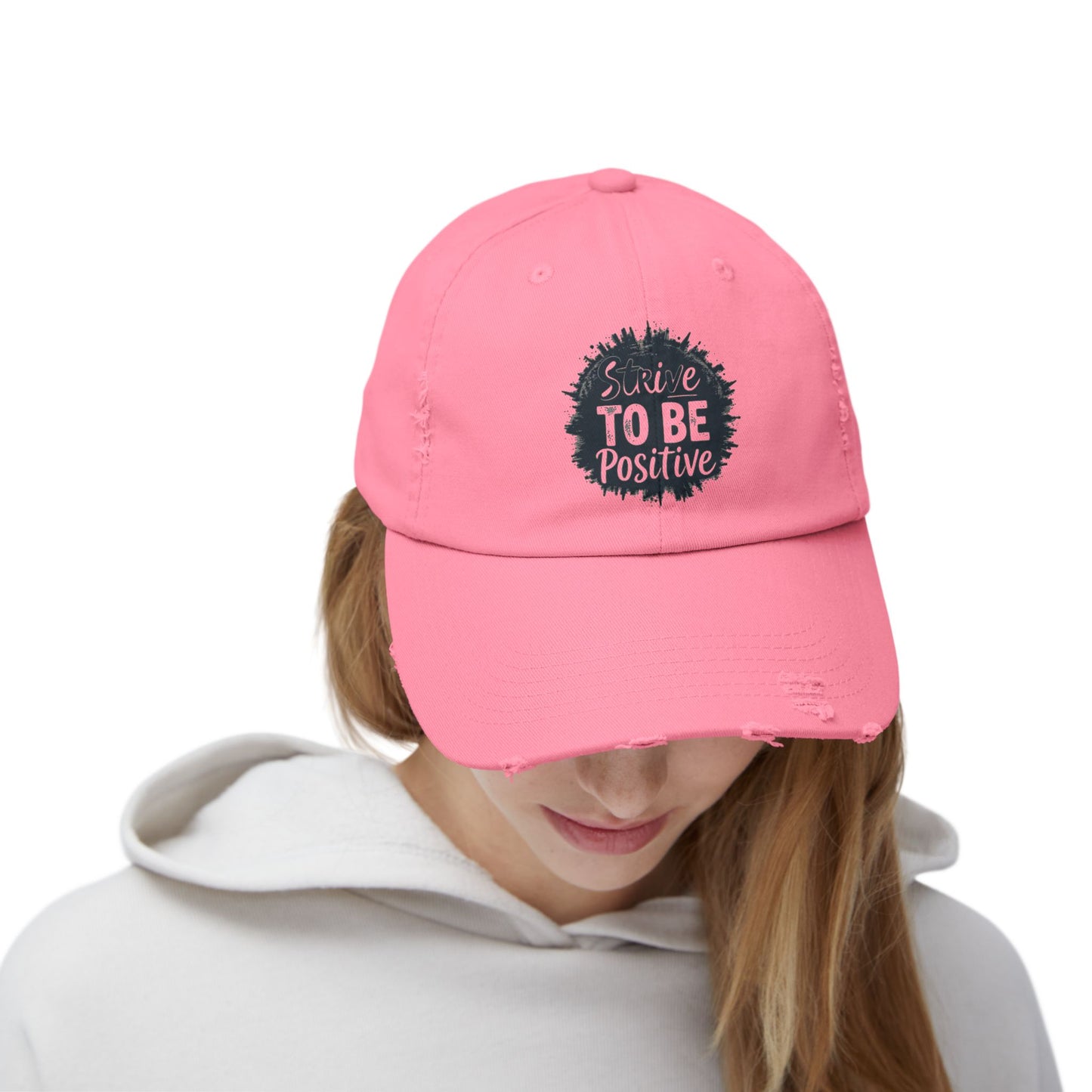 Strive To Be Positive Unisex Distressed Cap