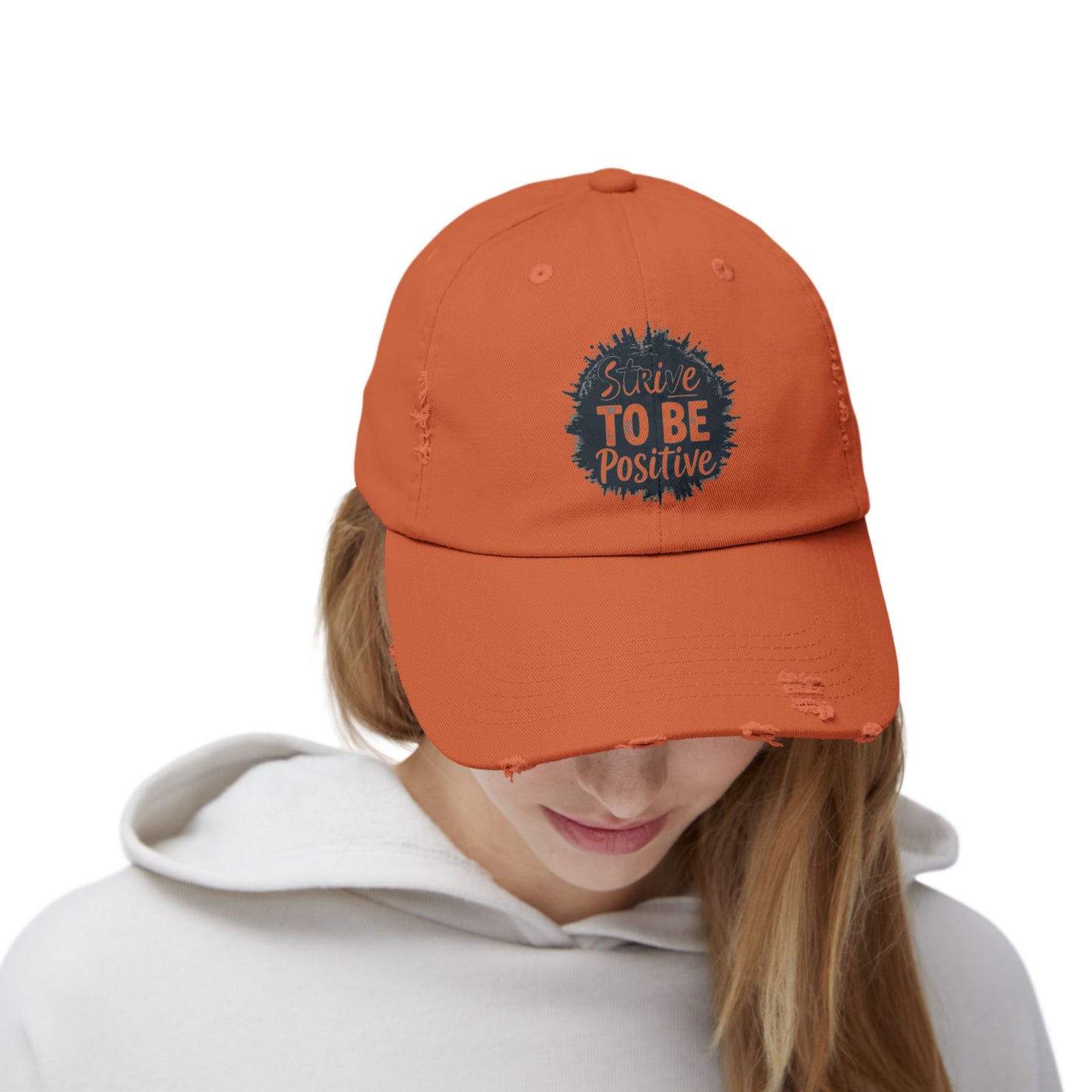 Strive To Be Positive Unisex Distressed Cap