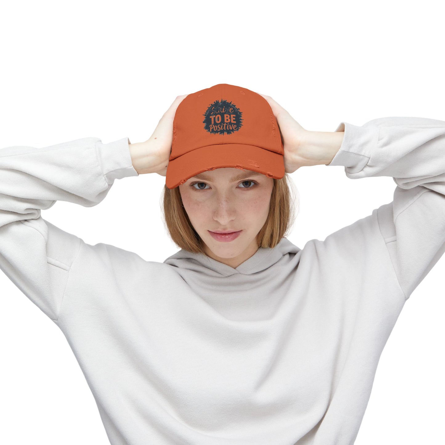 Strive To Be Positive Unisex Distressed Cap