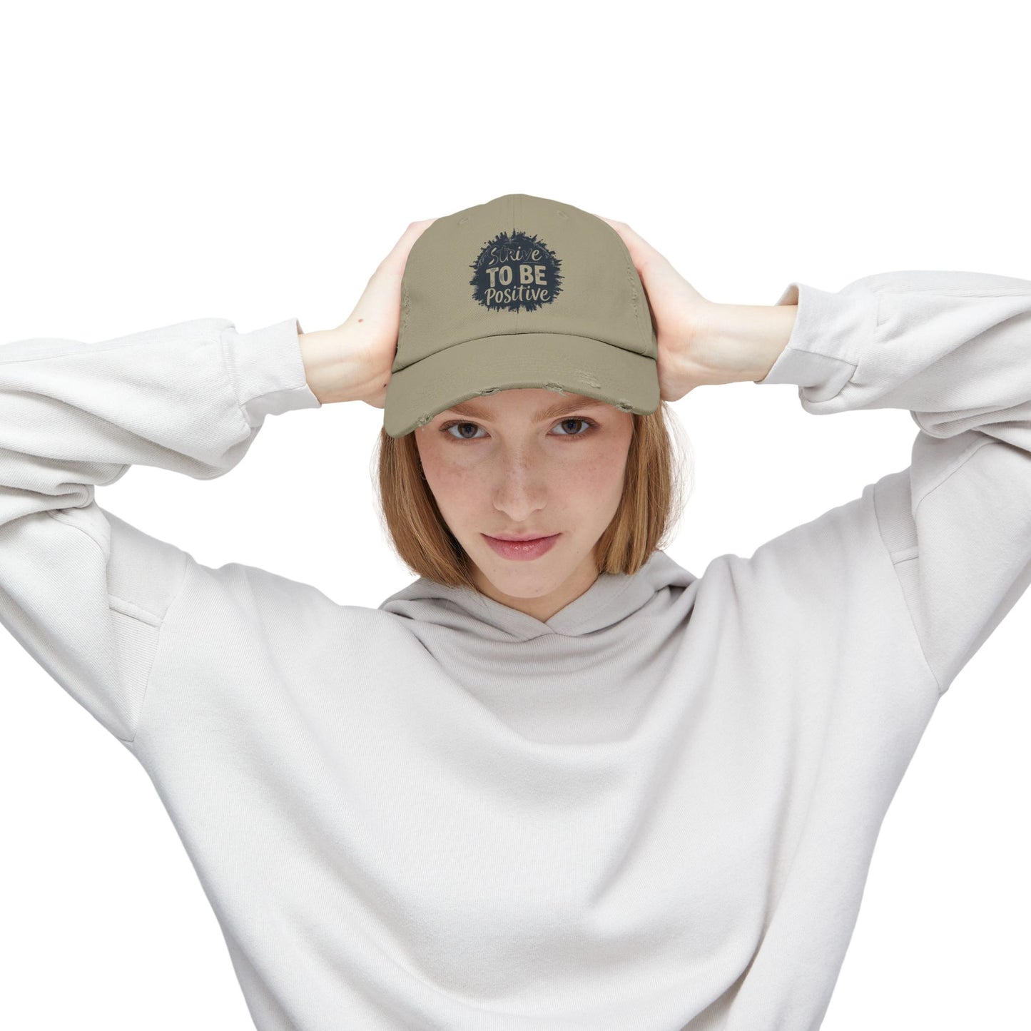 Strive To Be Positive Unisex Distressed Cap
