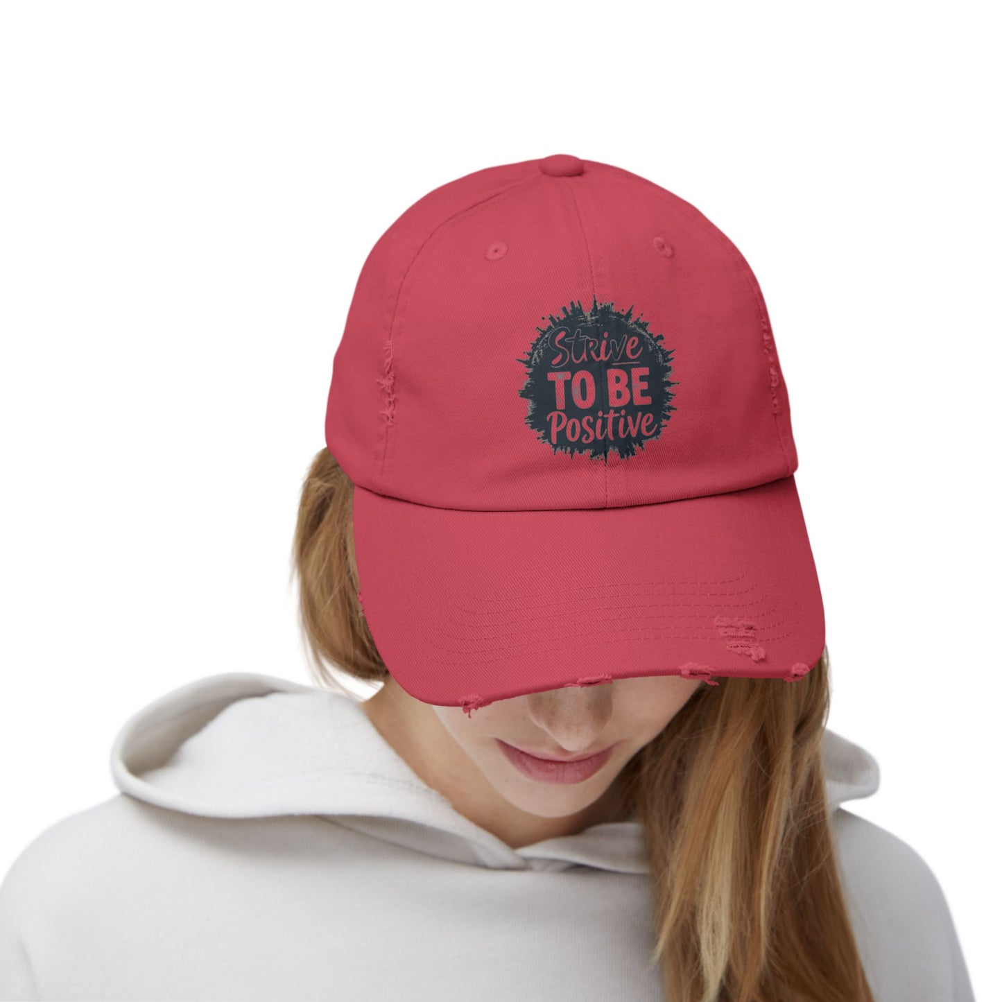 Strive To Be Positive Unisex Distressed Cap