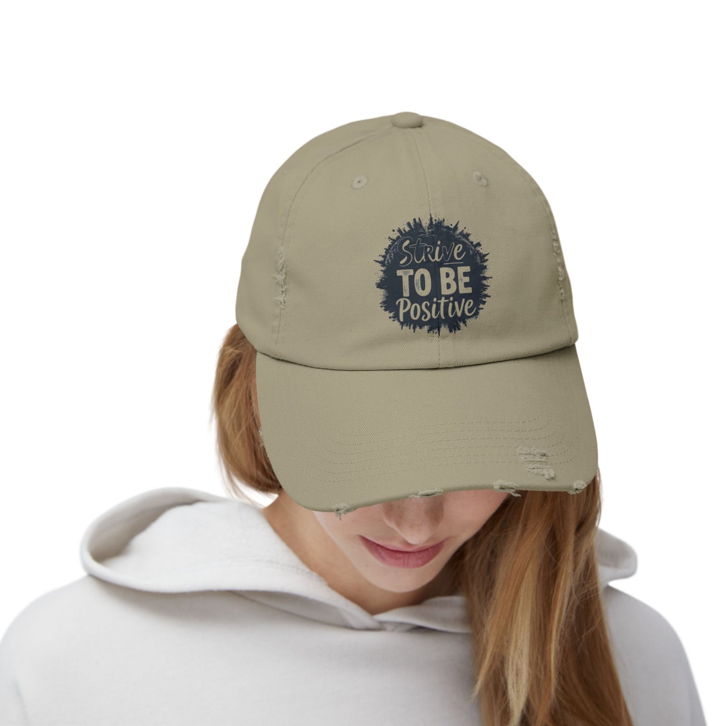 Strive To Be Positive Unisex Distressed Cap