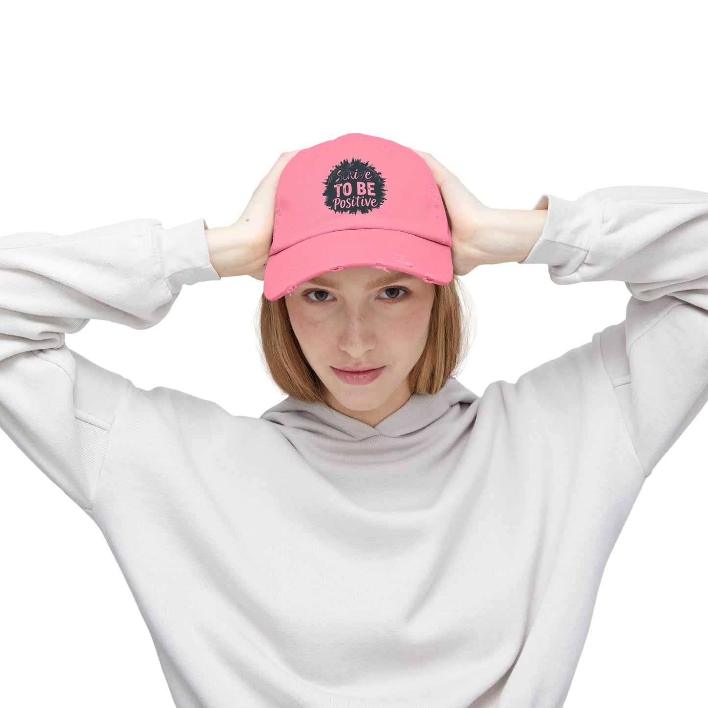 Strive To Be Positive Unisex Distressed Cap