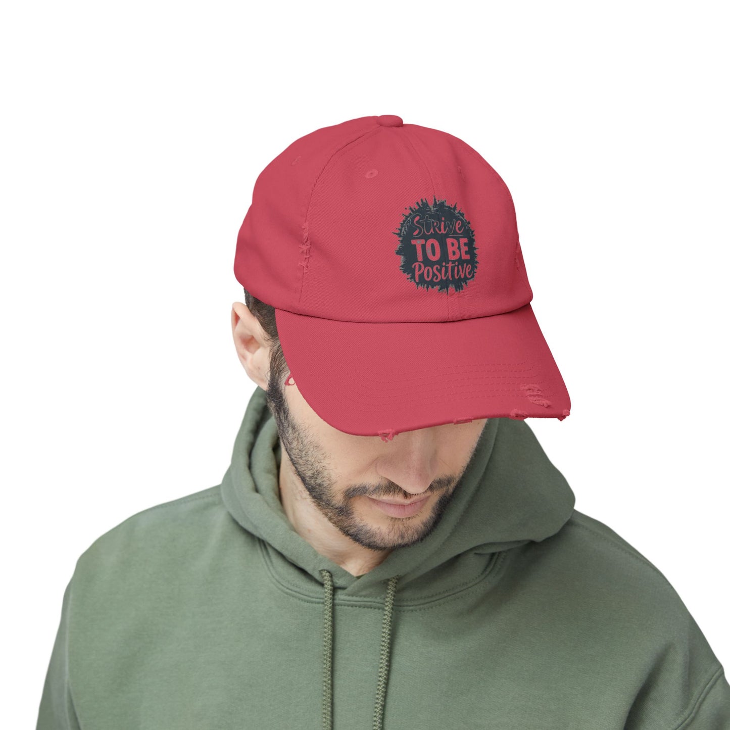 Strive To Be Positive Unisex Distressed Cap