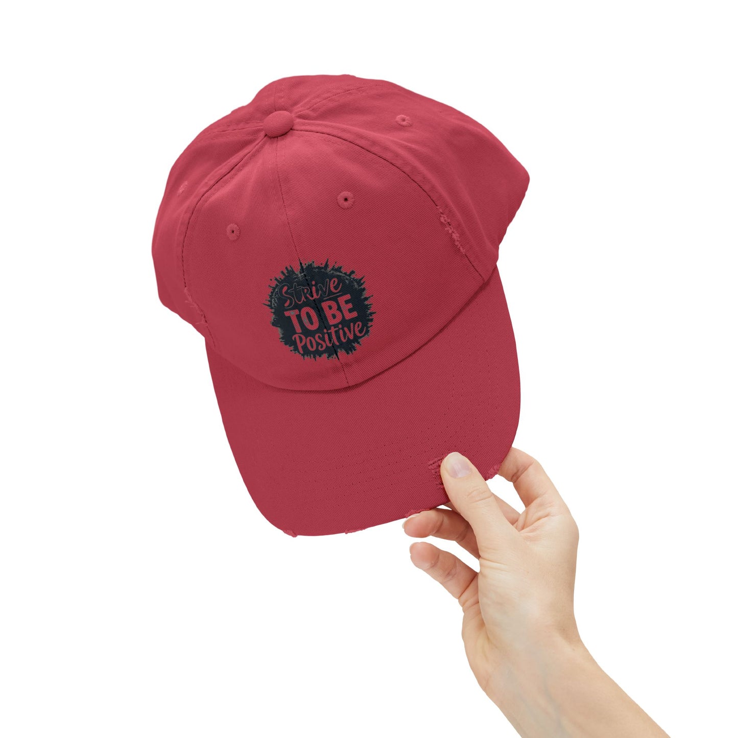Strive To Be Positive Unisex Distressed Cap