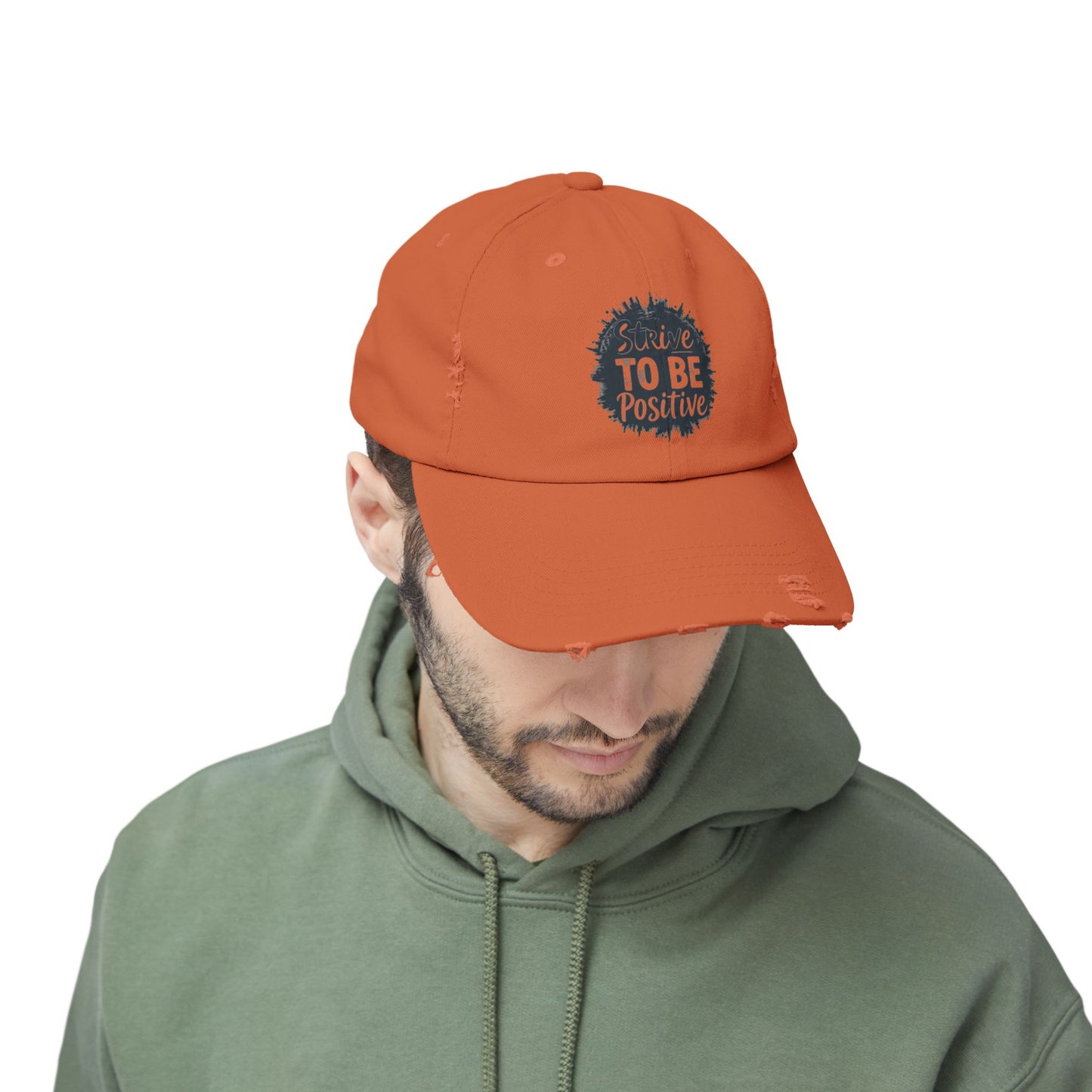 Strive To Be Positive Unisex Distressed Cap