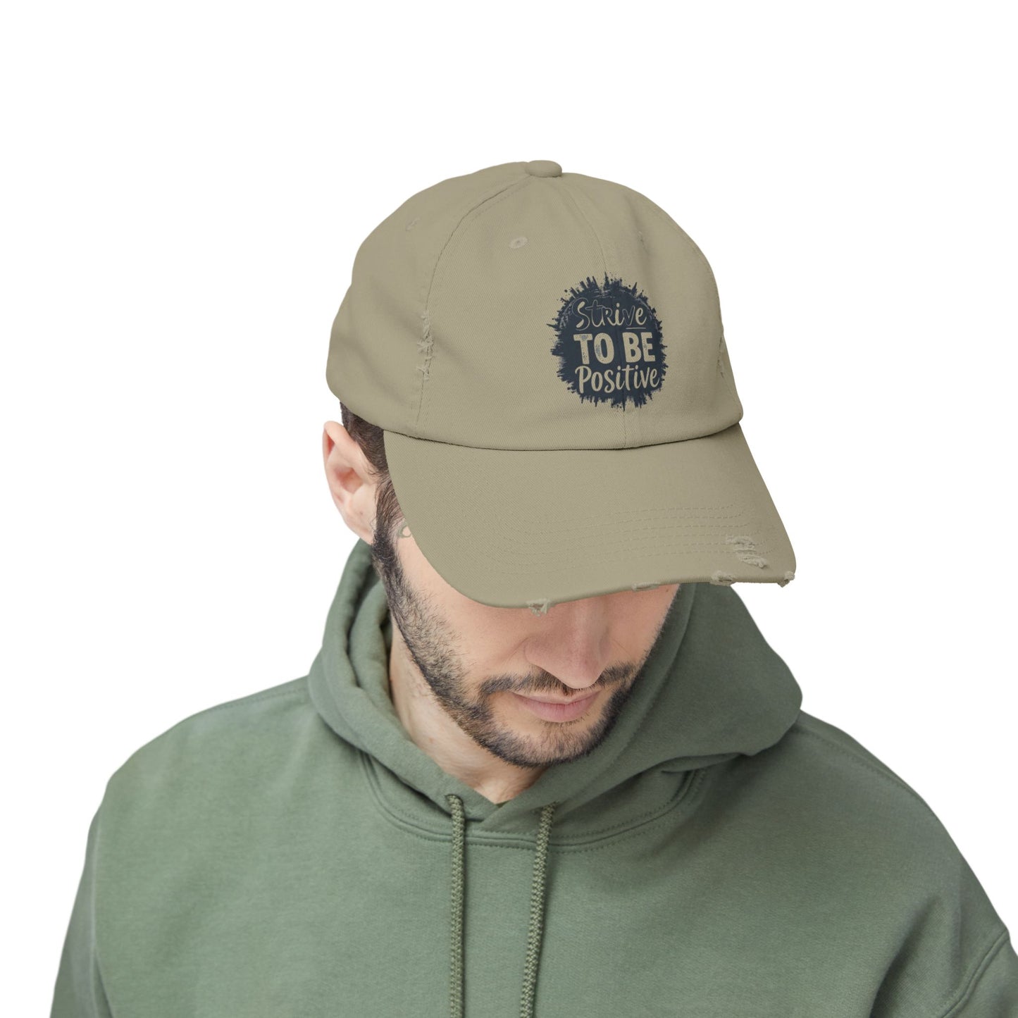 Strive To Be Positive Unisex Distressed Cap