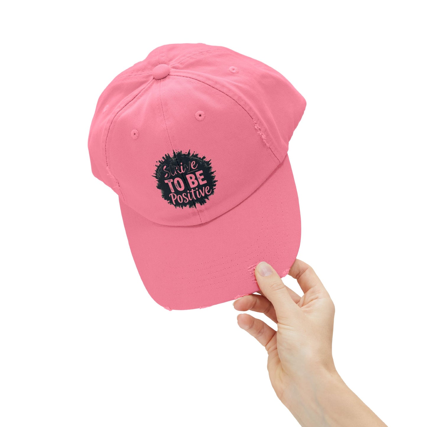 Strive To Be Positive Unisex Distressed Cap