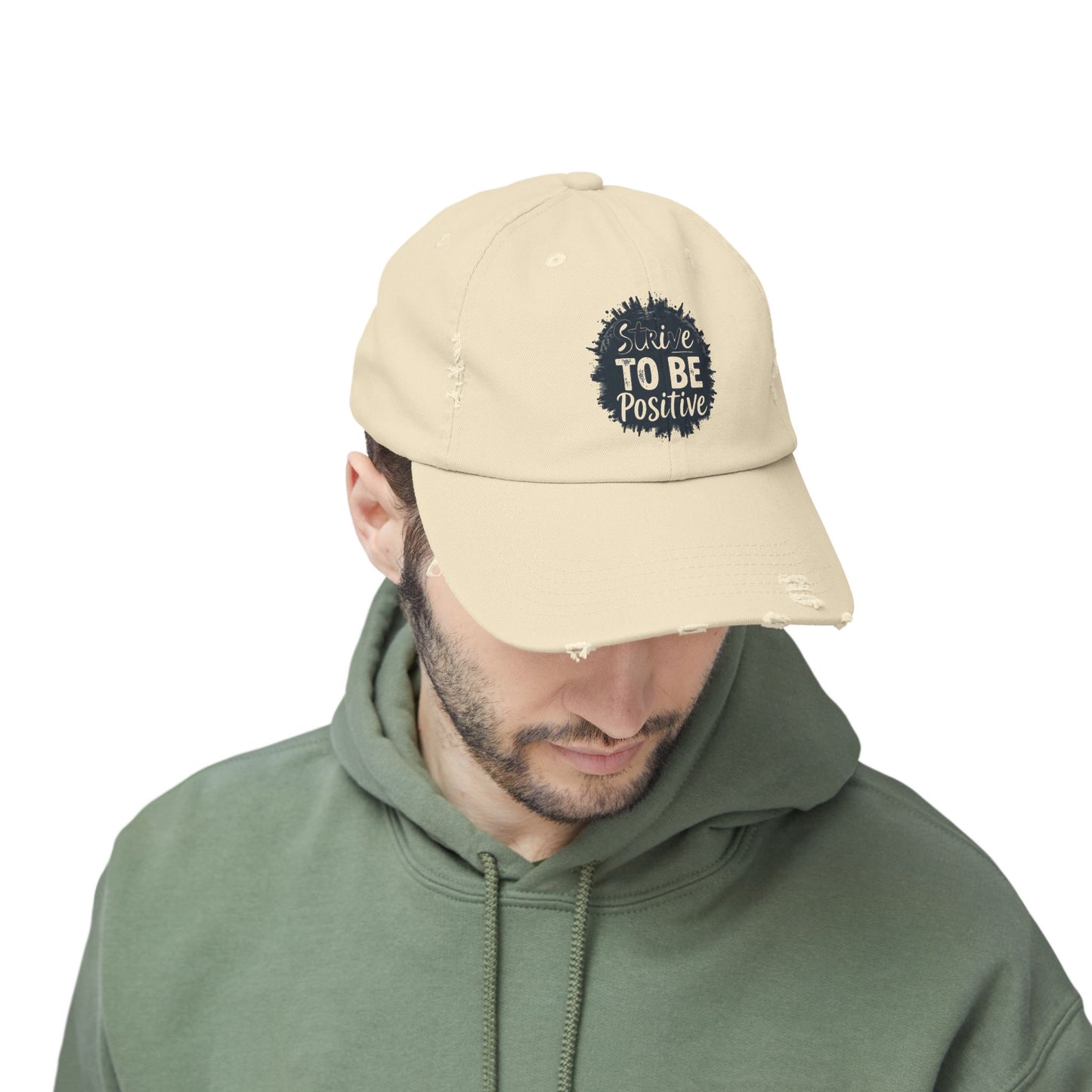 Strive To Be Positive Unisex Distressed Cap