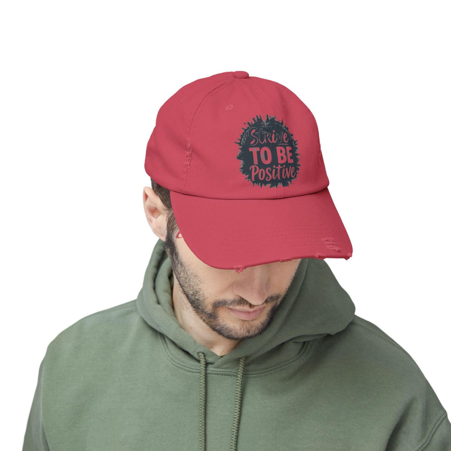 Strive To Be Positive Unisex Distressed Cap
