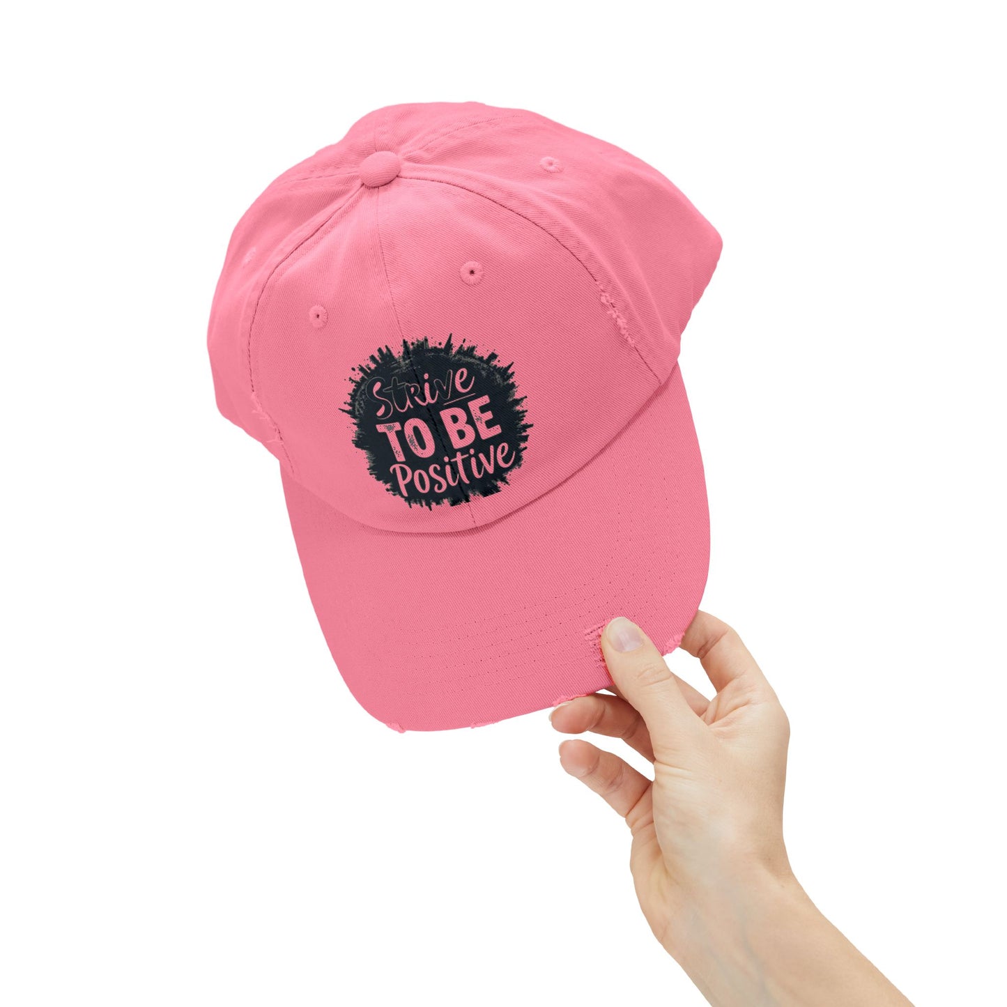 Strive To Be Positive Unisex Distressed Cap