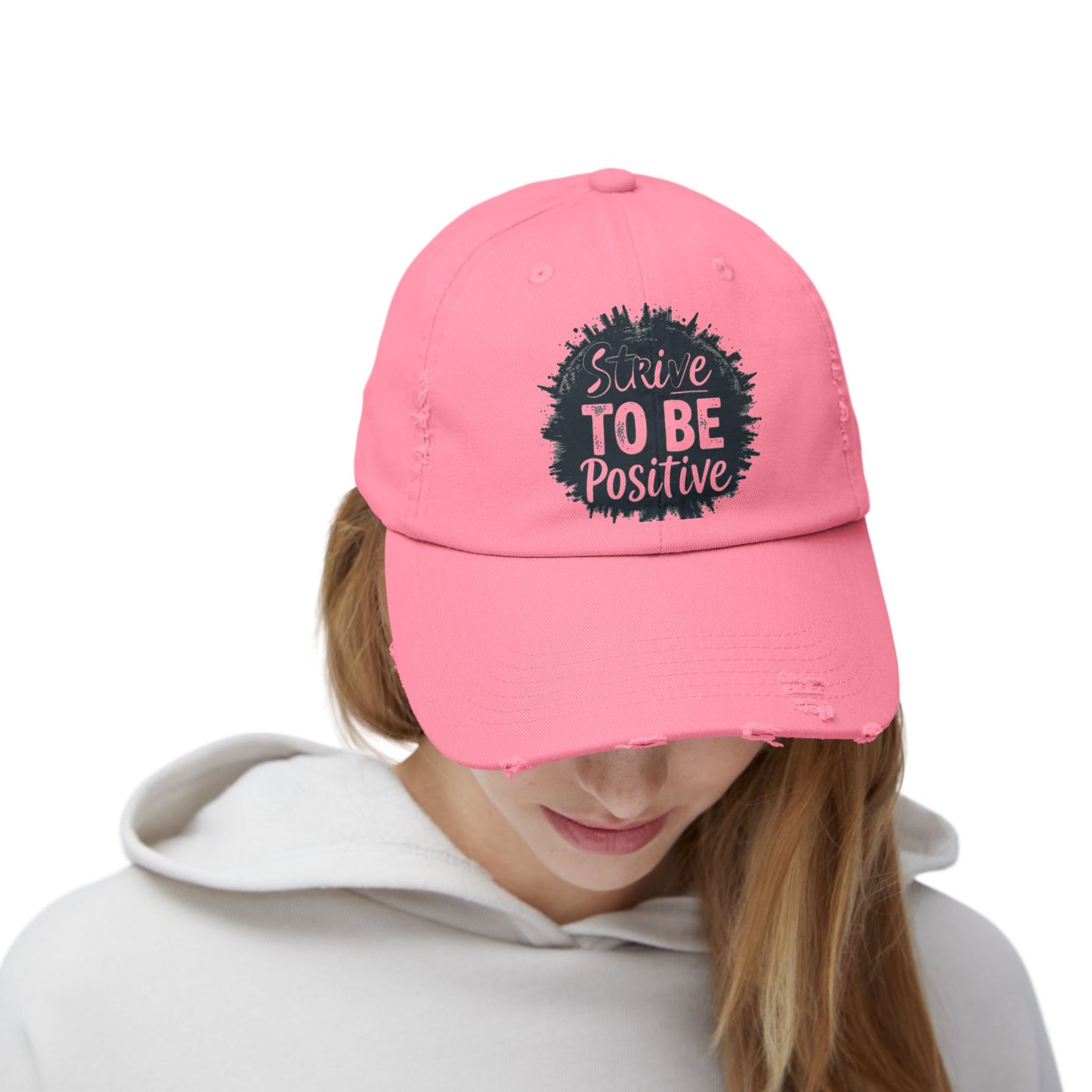 Strive To Be Positive Unisex Distressed Cap