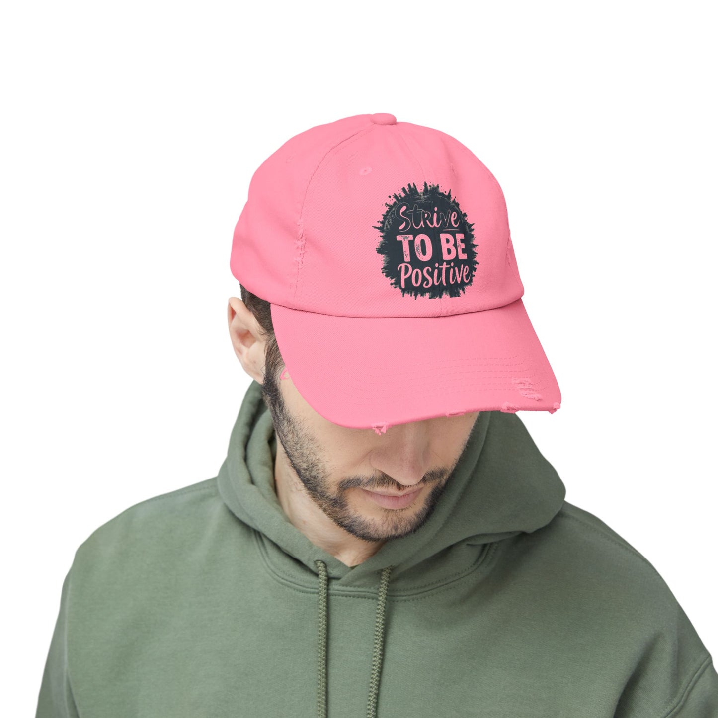 Strive To Be Positive Unisex Distressed Cap