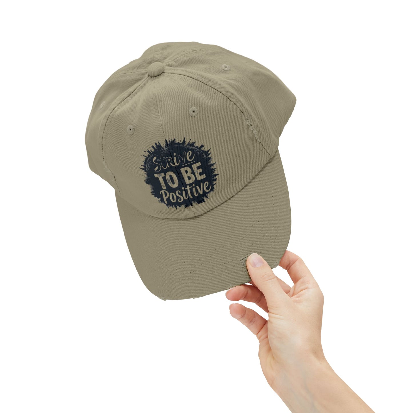 Strive To Be Positive Unisex Distressed Cap