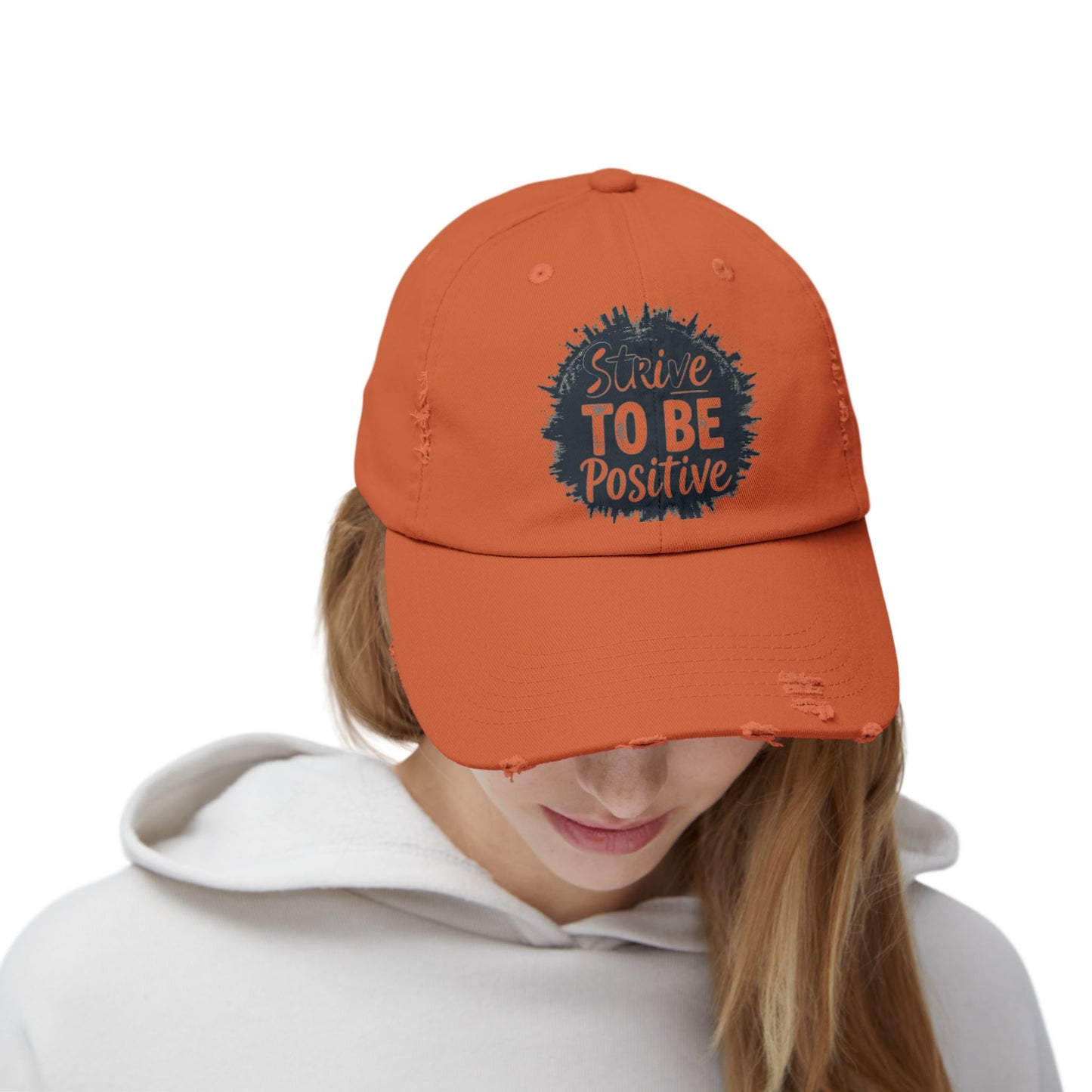 Strive To Be Positive Unisex Distressed Cap