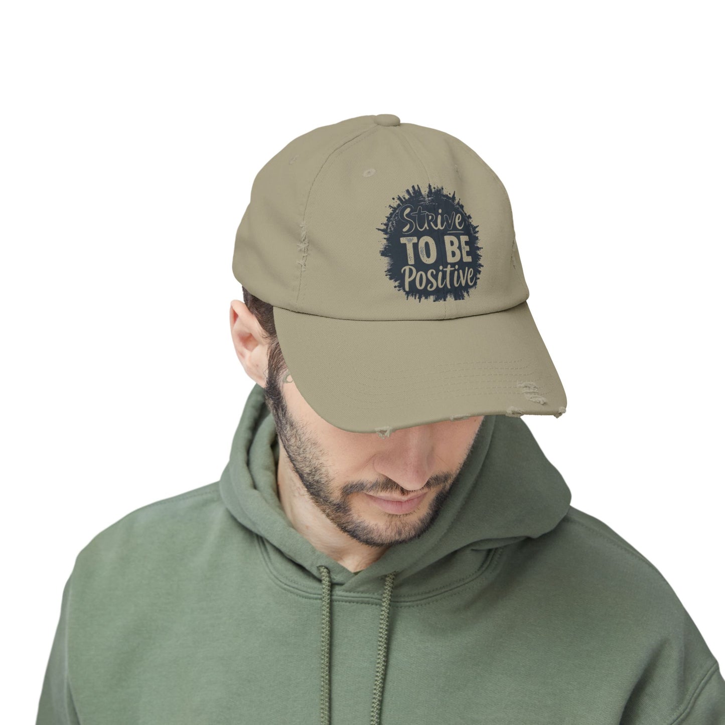 Strive To Be Positive Unisex Distressed Cap