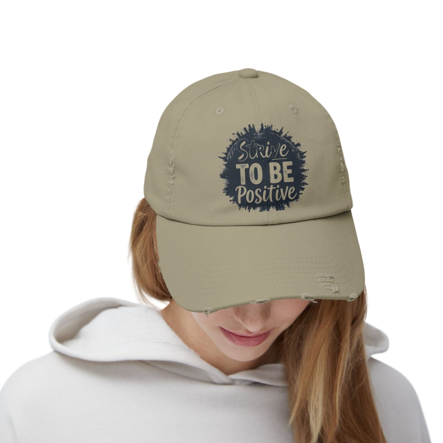 Strive To Be Positive Unisex Distressed Cap