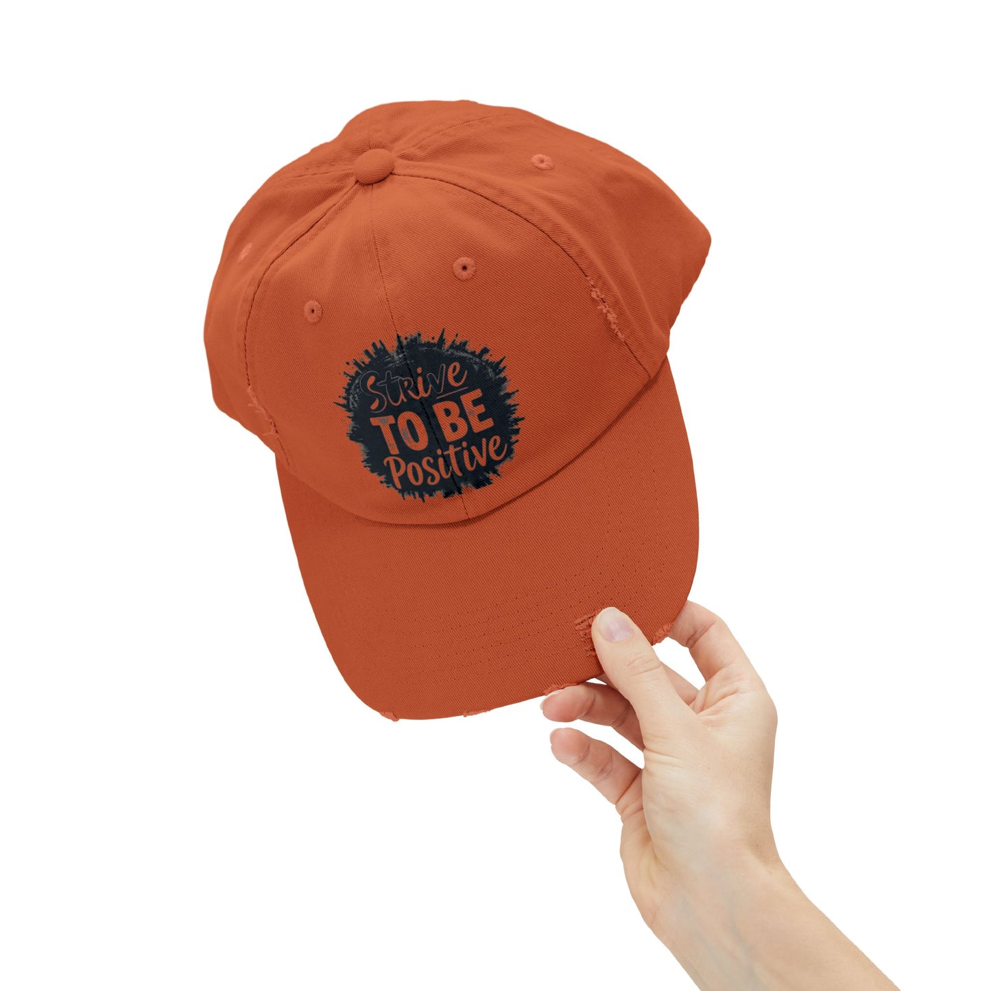 Strive To Be Positive Unisex Distressed Cap