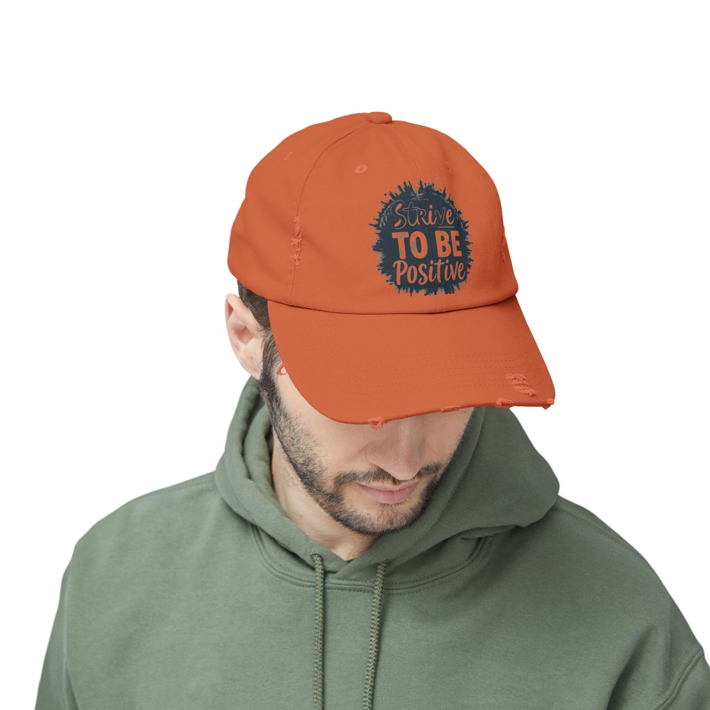 Strive To Be Positive Unisex Distressed Cap