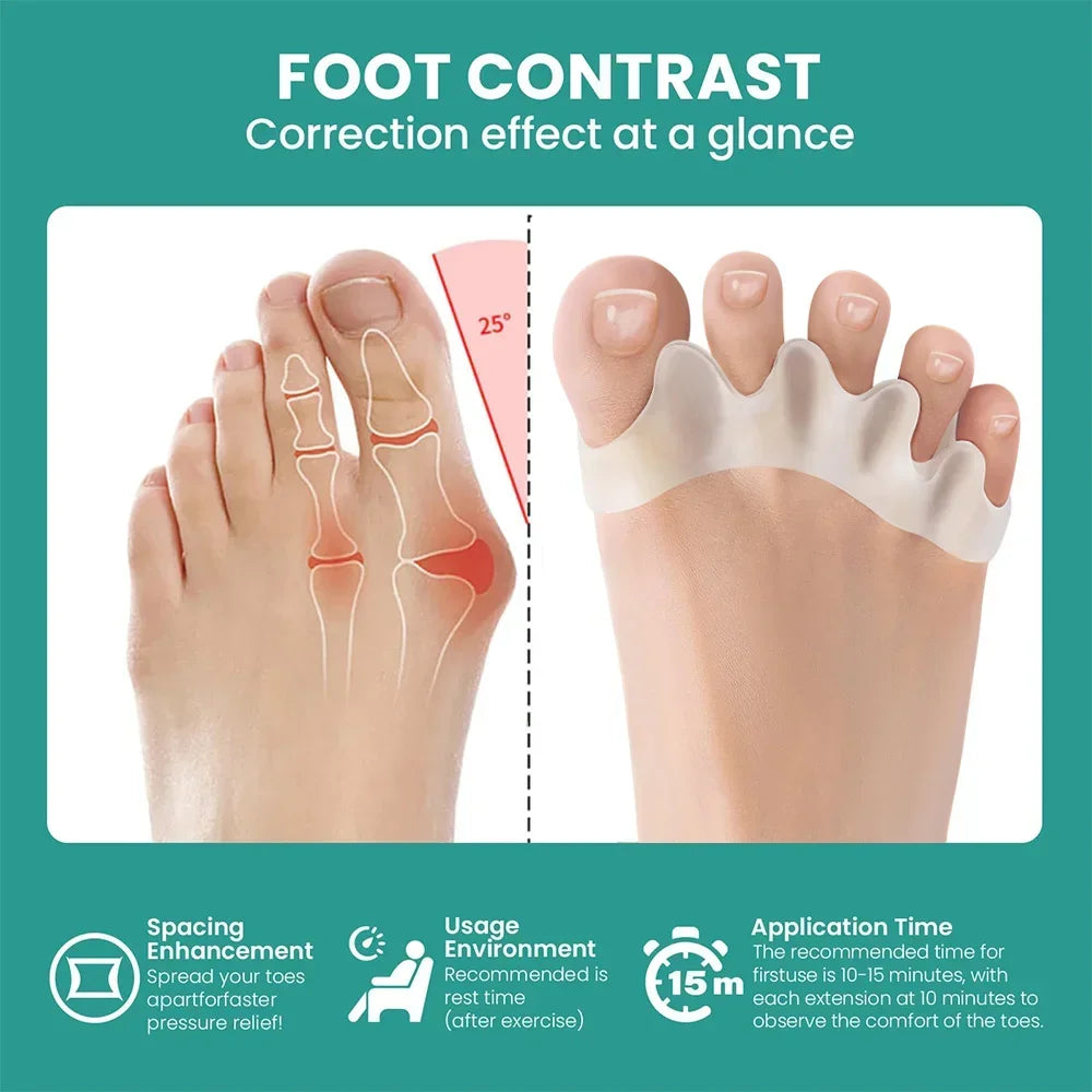 1 Pair Silicone Toe Separator & Corrector