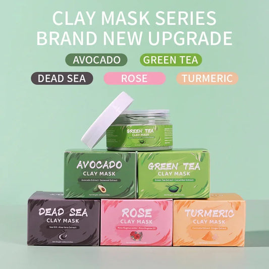 Turmeric Green Tea Rose Avocado Facial Clay Mask