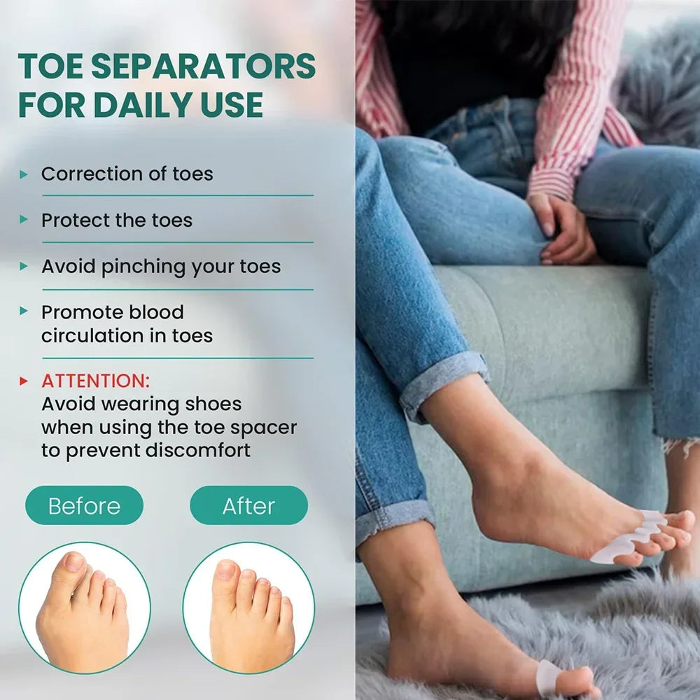 1 Pair Silicone Toe Separator & Corrector