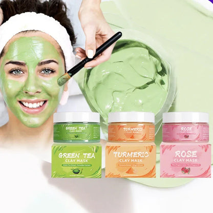 Turmeric Green Tea Rose Avocado Facial Clay Mask
