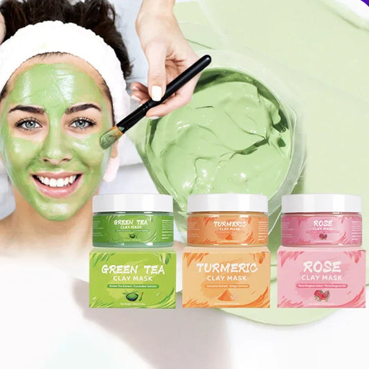 Turmeric Green Tea Rose Avocado Facial Clay Mask
